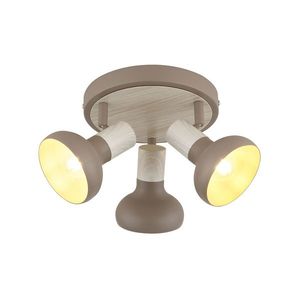 PUERTO lampa sufitowa plafon kaszmirowy+efekt drewna 3x40W E14 klosz brązowy vyobraziť