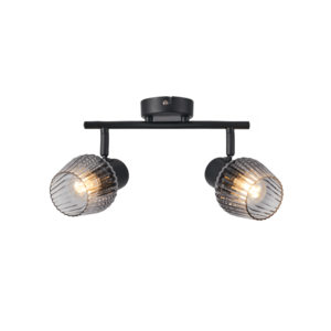 MITURA lampa sufitowa czarny 2x40W E27 klosz dymiony vyobraziť
