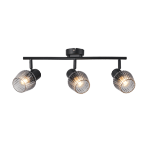 MITURA lampa sufitowa czarny 3x40W E27 klosz dymiony vyobraziť