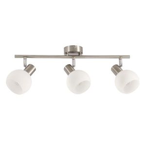 NOVO lampa sufitowa listwa satyna nikiel 3x40W E14 klosz biały vyobraziť