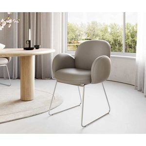 Jedálenská stolička Nube-Flex s opierkami pravá koža tmavobéžová tenká vyobraziť