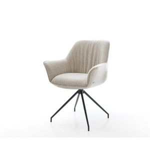 Jedálenská stolička Keila-Flex s opierkami tkanina mäkká béžová vyobraziť