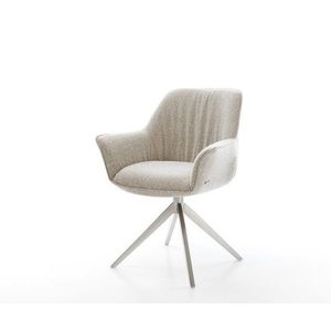 Jedálenská stolička Keila-Flex s opierkami tkanina mäkká béžová vyobraziť