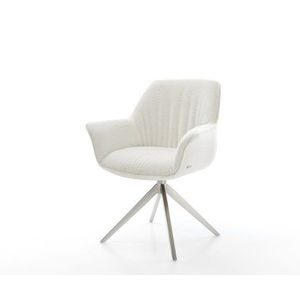 Jedálenská stolička Keila-Flex s opierkami bouclé mäkký béžová krížová vyobraziť