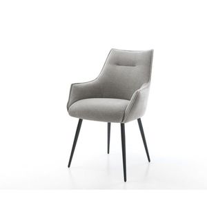 Jedálenská stolička Alja-Flex s opierkami texturovaná látka mäkký sivá vyobraziť