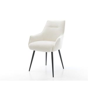 Jedálenská stolička Alja-Flex s opierkami bouclé mäkký béžová 4-nohá vyobraziť