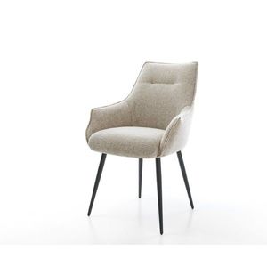 Jedálenská stolička Alja-Flex s opierkami tkanina mäkká béžová 4-nohá vyobraziť