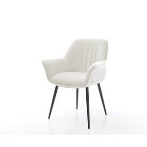 Jedálenská stolička Keila-Flex s opierkami bouclé mäkká béžová 4-nohá vyobraziť