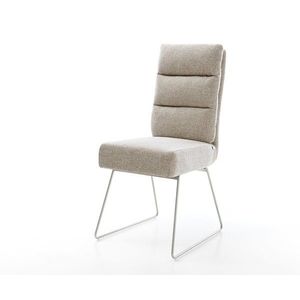 Jedálenská stolička Pela-Flex tkanina mäkký béžová tenká podstava vyobraziť