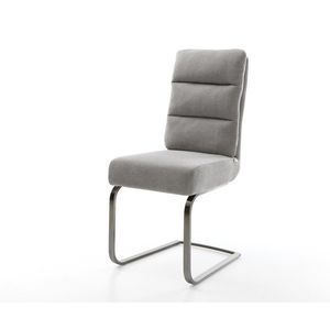 Konzolová jedálenská stolička Pela-Flex texturovaná látka mäkký sivá vyobraziť