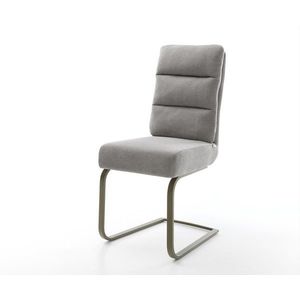 Konzolová jedálenská stolička Pela-Flex texturovaná látka mäkký sivá vyobraziť