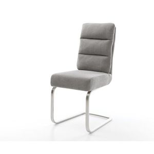 Konzolová jedálenská stolička Pela-Flex štruktúrovaná látka mäkká sivá vyobraziť