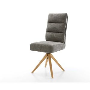 Jedálenská stolička Pela-Flex bouclé mäkký tmavobéžová drevená vyobraziť