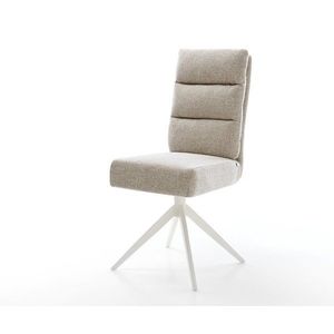 Jedálenská stolička Pela-Flex tkanina mäkká béžová krížová podstava vyobraziť