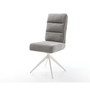 Jedálenská stolička Pela-Flex tkanina mäkký sivá krížová podstava vyobraziť