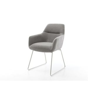 Jedálenská stolička Pejo-Flex štruktúrovaná látka mäkký sivá tenká vyobraziť