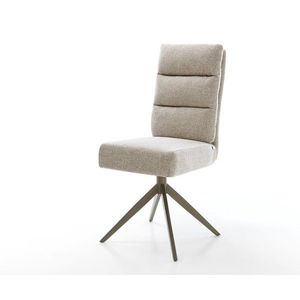 Jedálenská stolička Pela-Flex tkanina mäkký béžová krížová podstava vyobraziť