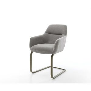 Konzolová jedálenská stolička Pejo-Flex štruktúrovaná látka mäkká sivá vyobraziť