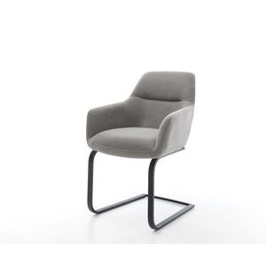 Konzolová jedálenská stolička Pejo-Flex texturovaná látka mäkký sivá vyobraziť