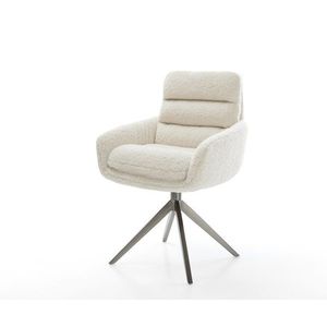 Jedálenská stolička Abelia-Flex s opierkami teddy látka béžová krížová vyobraziť