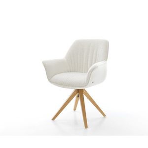 Jedálenská stolička Keila-Flex s opierkami bouclé mäkký béžová drevená vyobraziť