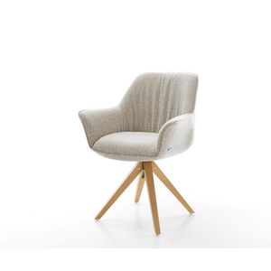 Jedálenská stolička Keila-Flex s opierkami tkanina mäkký béžová vyobraziť