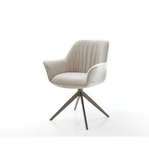 Jedálenská stolička Keila-Flex s opierkami tkanina mäkký béžová vyobraziť