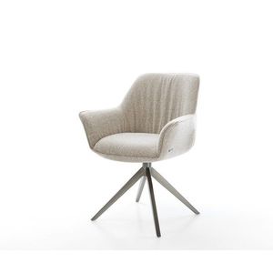 Jedálenská stolička Keila-Flex s opierkami tkanina mäkká béžová vyobraziť