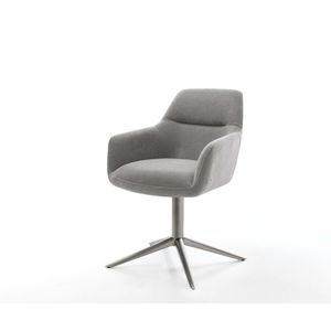 Jedálenská stolička Pejo-Flex štruktúrovaná látka mäkký sivá krížová vyobraziť