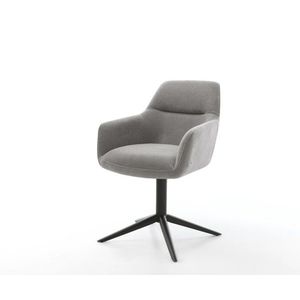 Jedálenská stolička Pejo-Flex štruktúrovaná látka mäkký sivá krížová vyobraziť