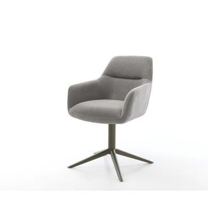 Jedálenská stolička Pejo-Flex štruktúrovaná látka mäkký sivá krížová vyobraziť