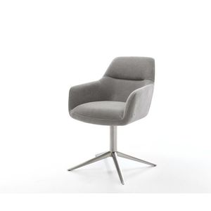 Jedálenská stolička Pejo-Flex štruktúrovaná látka mäkký sivá krížová vyobraziť