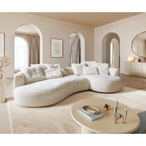 Veľká pohovka Edina 330x170 cm plyšový manšester krémovo biela vyobraziť