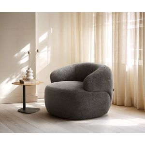 Lounge kreslo Nova 88x88 cm bouclé mäkký tmavobéžová vyobraziť