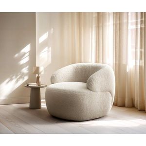 Lounge kreslo Nova 88x88 cm teddy látka béžová vyobraziť