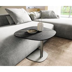 Konferenčný stolík Edge zaoblený 60x60 cm keramika Laminam® Noir Desir vyobraziť