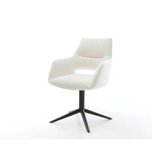 Jedálenská stolička Yago-Flex s opierkami bouclé mäkký béžová podstava vyobraziť