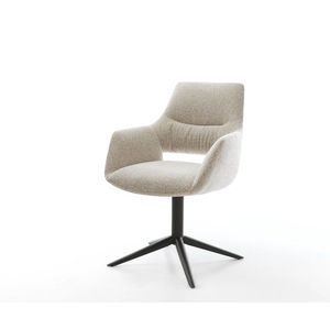 Jedálenská stolička Yago-Flex s opierkami tkanina mäkká béžová krížová vyobraziť