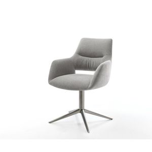 Jedálenská stolička Yago-Flex s opierkami texturovaná látka mäkký sivá vyobraziť