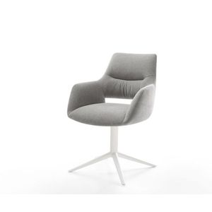 Jedálenská stolička Yago-Flex s opierkami texturovaná látka mäkký sivá vyobraziť