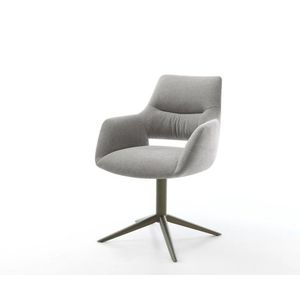 Jedálenská stolička Yago-Flex s opierkami texturovaná látka mäkká sivá vyobraziť