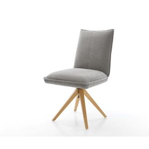 Jedálenská stolička Lelio-Flex texturovaná látka mäkká sivá drevená vyobraziť