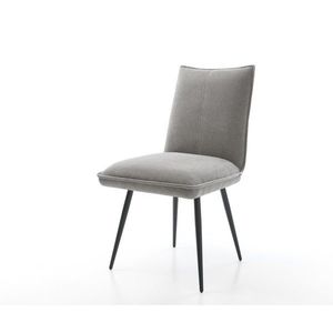 Jedálenská stolička Lelio-Flex štruktúrovaná látka mäkký sivá 4-nohá vyobraziť