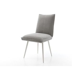 Jedálenská stolička Lelio-Flex štruktúrovaná látka mäkký sivá 4-nohá vyobraziť