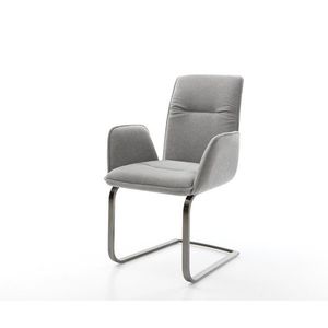 Konzolová jedálenská stolička Vinja-Flex texturovaná látka mäkký sivá vyobraziť