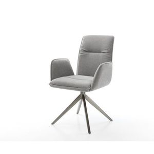 Jedálenská stolička Vinja-Flex texturovaná látka mäkký sivá krížová vyobraziť