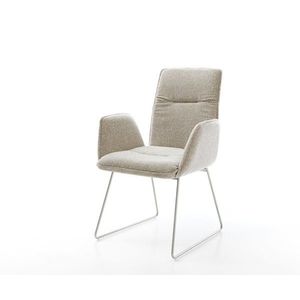 Jedálenská stolička Vinja-Flex tkanina mäkký béžová tenká podstava vyobraziť