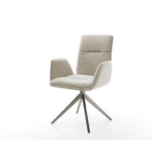 Jedálenská stolička Vinja-Flex tkanina mäkký béžová krížová podstava vyobraziť