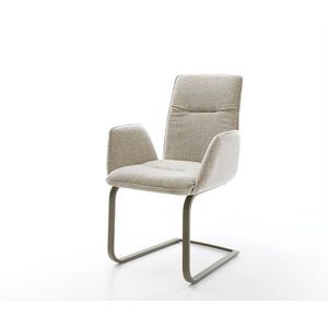 Konzolová jedálenská stolička Vinja-Flex tkanina mäkká béžová vyobraziť