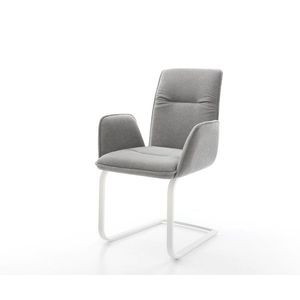 Konzolová jedálenská stolička Vinja-Flex texturovaná látka mäkký sivá vyobraziť